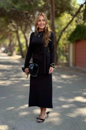 K61899-SIYAH BLACK DRESS