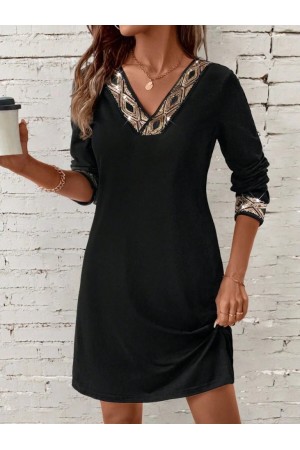 K61903-SIYAH SİYAH ELBİSE