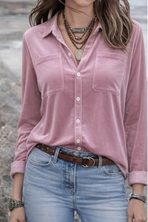 K61906-PEMBE PEMBE GÖMLEK