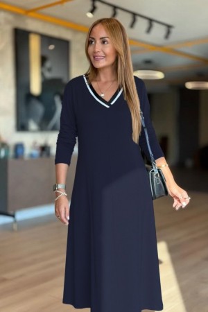 K61912-LACIVERT "NAVY BLUE" DRESS