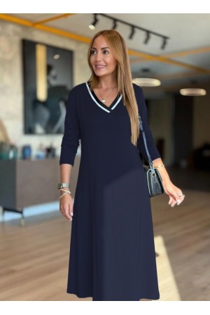 K61912-LACIVERT LACİVERT ELBİSE