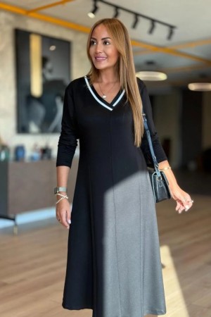 K61912-SIYAH BLACK DRESS