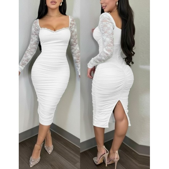 K61917-BEYAZ WHITE DRESS
