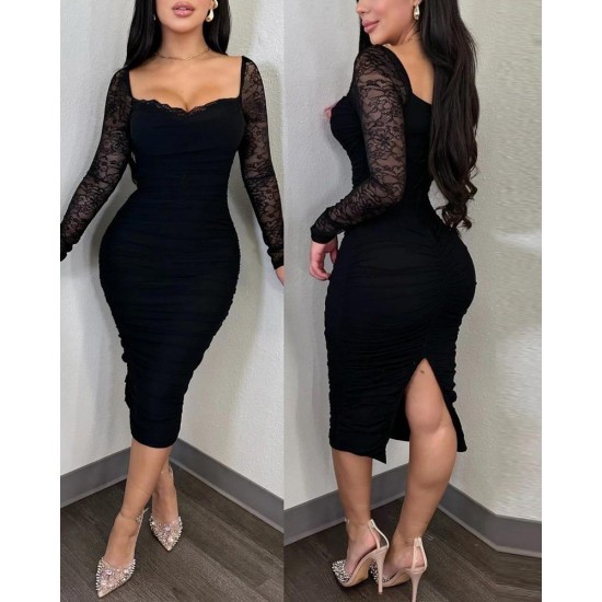 K61917-SIYAH BLACK DRESS