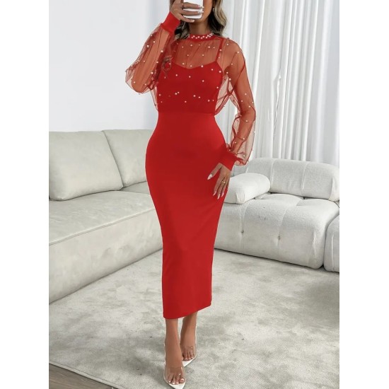 K61919-KIRMIZI RED DRESS