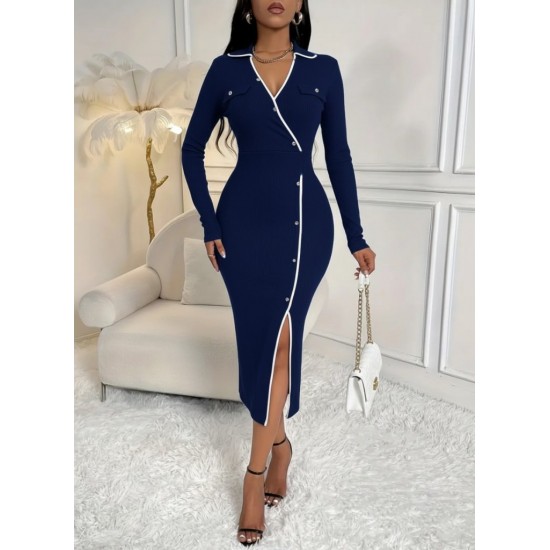 K61922-LACIVERT "NAVY BLUE" DRESS