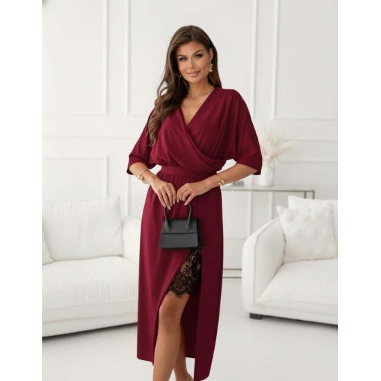 K61932-BORDO Burgundy DRESS