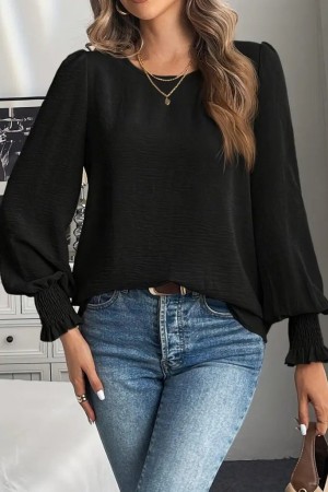 K61978-SIYAH SİYAH BLUZ