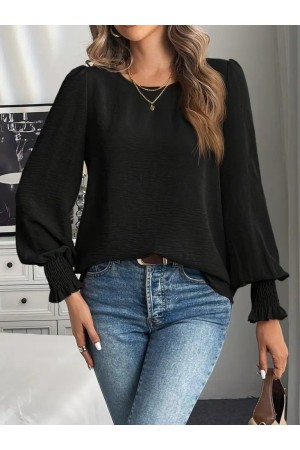 K61978-SIYAH SİYAH BLUZ