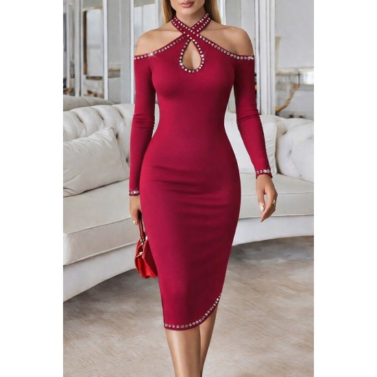 K61987-KIRMIZI RED DRESS
