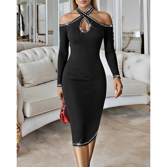 K61987-SIYAH BLACK DRESS