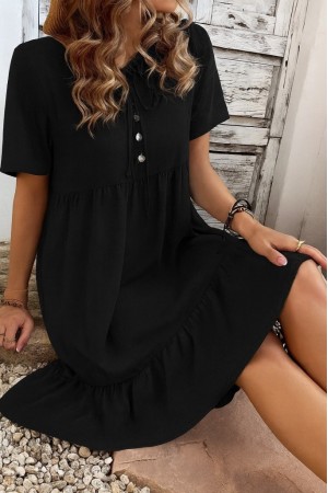 K62008-SIYAH SİYAH ELBİSE