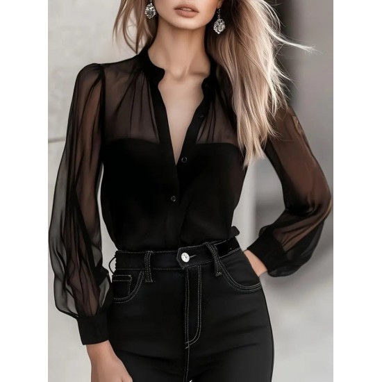 K62033-SIYAH BLACK BLOUSE