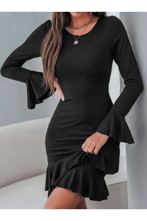 K62060-SIYAH SİYAH ELBİSE