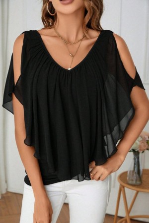 K62067-SIYAH BLACK BLOUSE