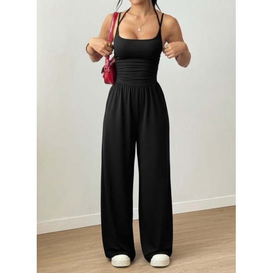 K62071-SIYAH BLACK OVERALLS