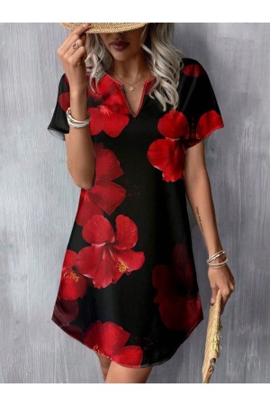 K62075-KIRMIZI KIRMIZI ELBİSE