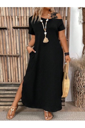 K62076-SIYAH SİYAH ELBİSE