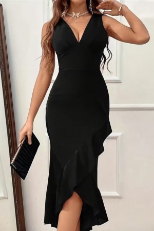 K62087-SIYAH BLACK DRESS
