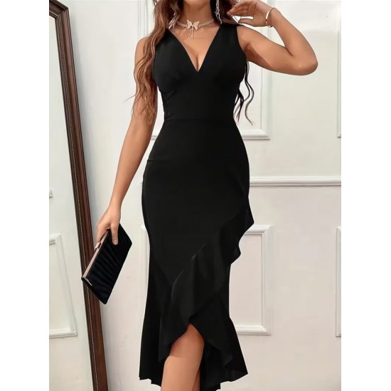K62087-SIYAH BLACK DRESS