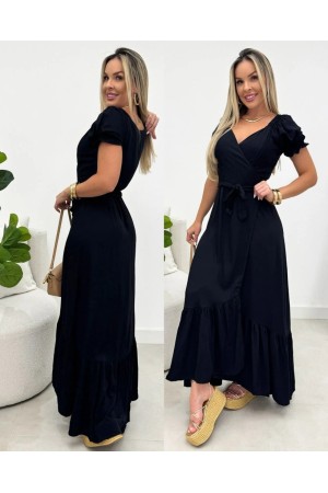 K62090-SIYAH SİYAH ELBİSE