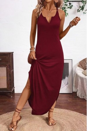K62091-BORDO Burgundy DRESS