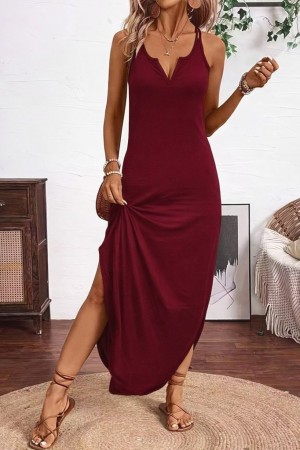 K62091-BORDO Burgundy DRESS