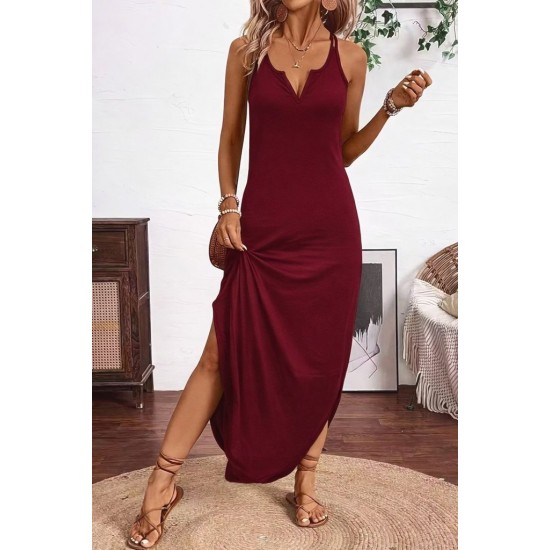 K62091-BORDO Burgundy DRESS