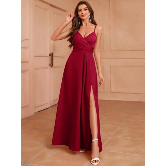 K62109-BORDO BORDO ELBİSE