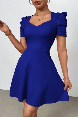 K62111-SAKS SAKS MAVİ ELBİSE