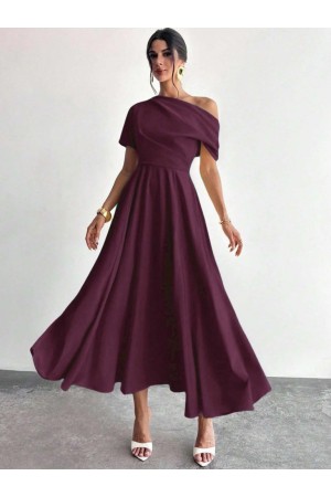 K62224-BORDO BORDO ELBİSE