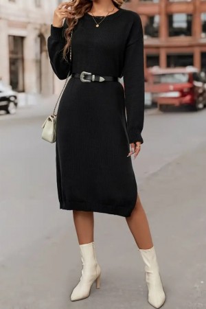 K63112-SIYAH SİYAH ELBİSE