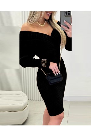 K63131-SIYAH SİYAH ELBİSE