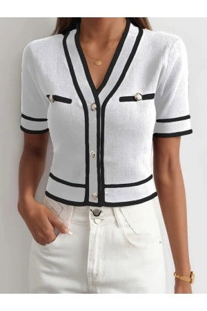 K63165-BEYAZ BEYAZ BLUZ