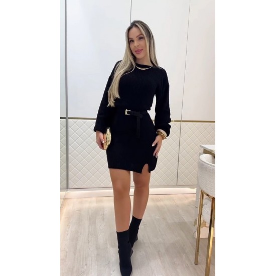 K63204-SIYAH BLACK DRESS