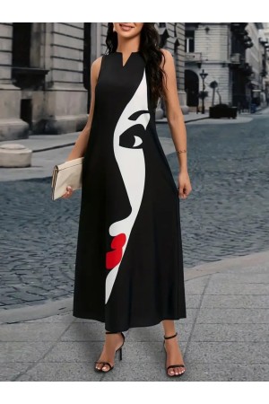 K65027-SIYAH SİYAH ELBİSE