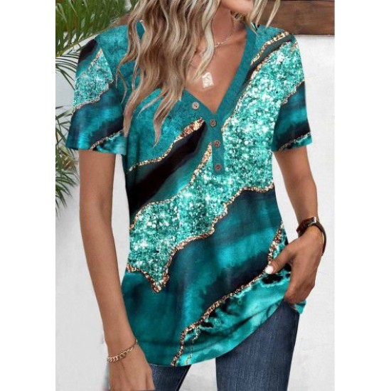 K66056-TURKUAZ BLUE BLOUSE