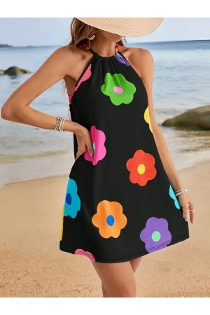 K71302-SIYAH SİYAH ELBİSE