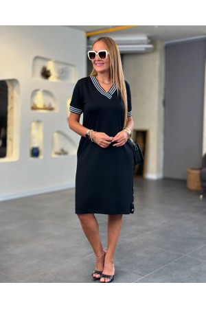 K71303-SIYAH SİYAH ELBİSE