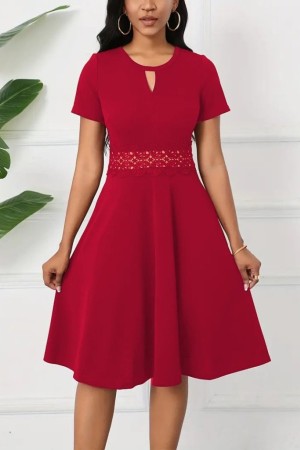 K71313-BORDO Burgundy DRESS