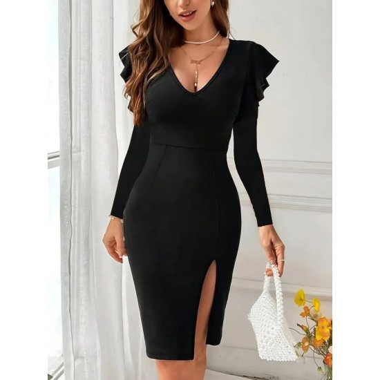 K71363-SIYAH BLACK DRESS