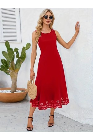 K72115-KIRMIZI KIRMIZI ELBİSE