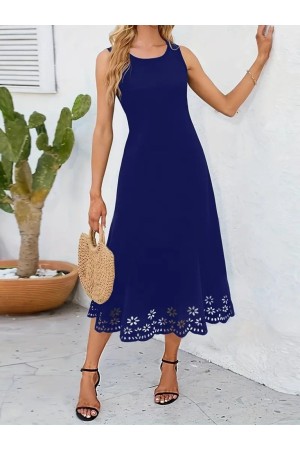 K72115-SAKS SAKS MAVİ ELBİSE