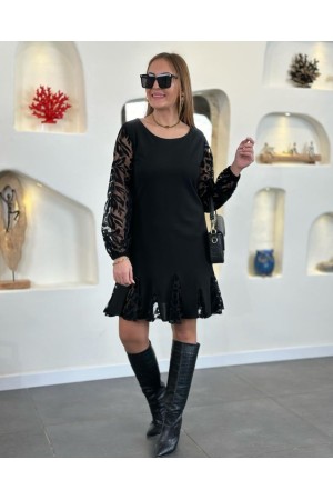 K72178-SIYAH SİYAH ELBİSE