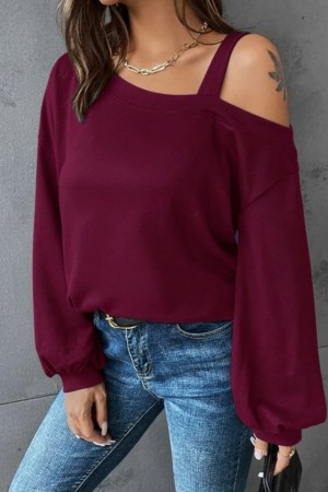 K72182-KIRMIZI Burgundy BLOUSE