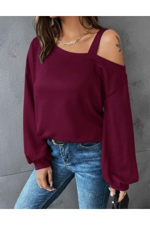 K72182-KIRMIZI BORDO BLUZ