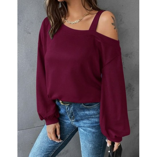 K72182-KIRMIZI Burgundy BLOUSE