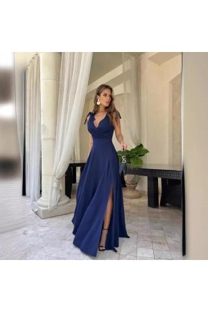 K72250-LACIVERT LACİVERT ELBİSE