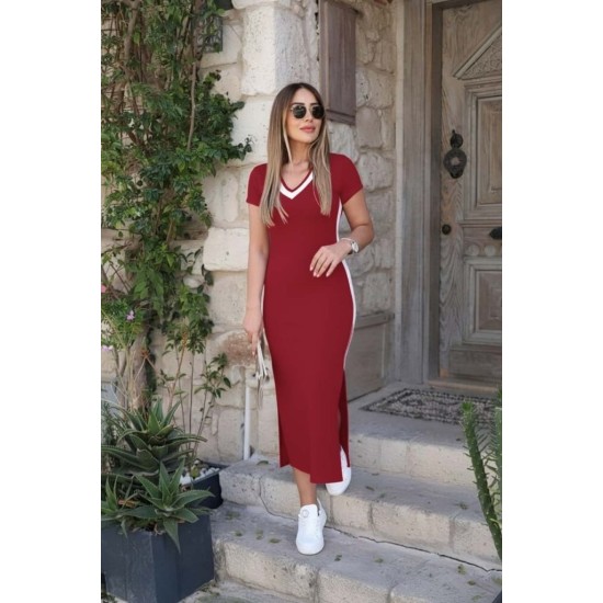 K72255-KIRMIZI RED DRESS
