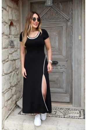 K72257-SIYAH SİYAH ELBİSE